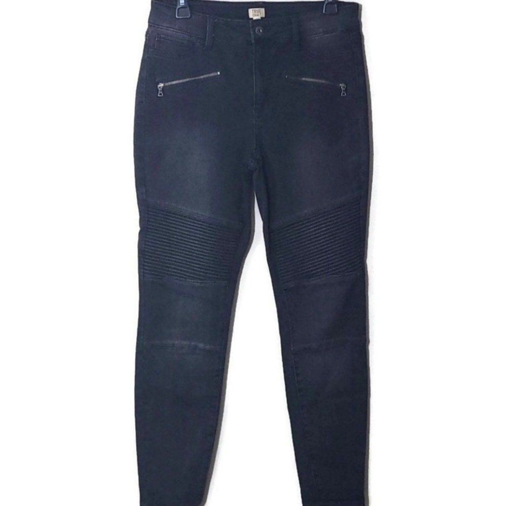 True Craft Moto Black Skinny Jeans Size 11 Juniors